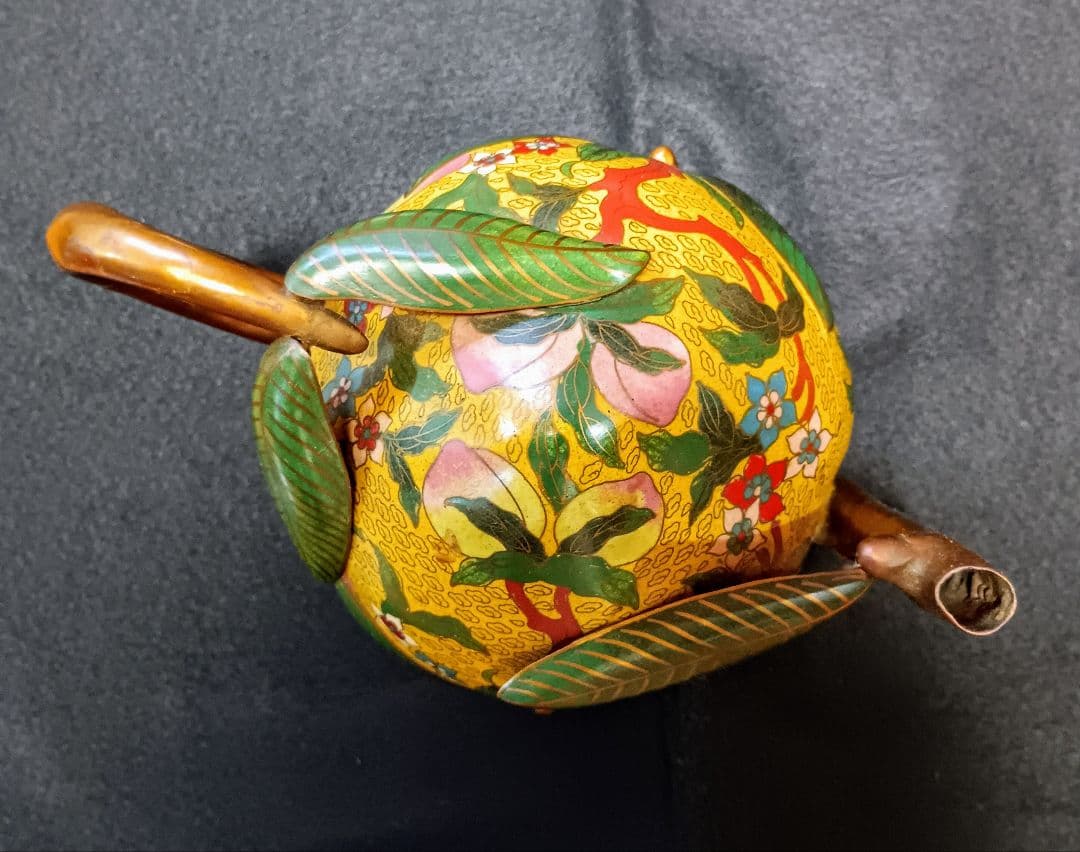 茶壺 七宝焼き 倣古 水差し 置物 中国 大きい オブジェ 工芸品 インテリア