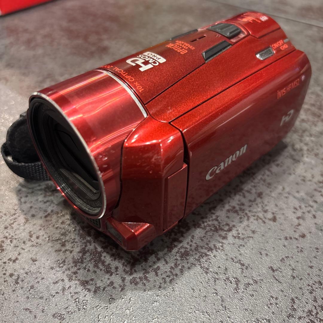 （動作確認済）Canon iVIS HF M52 レッド 本体@備品全てあります