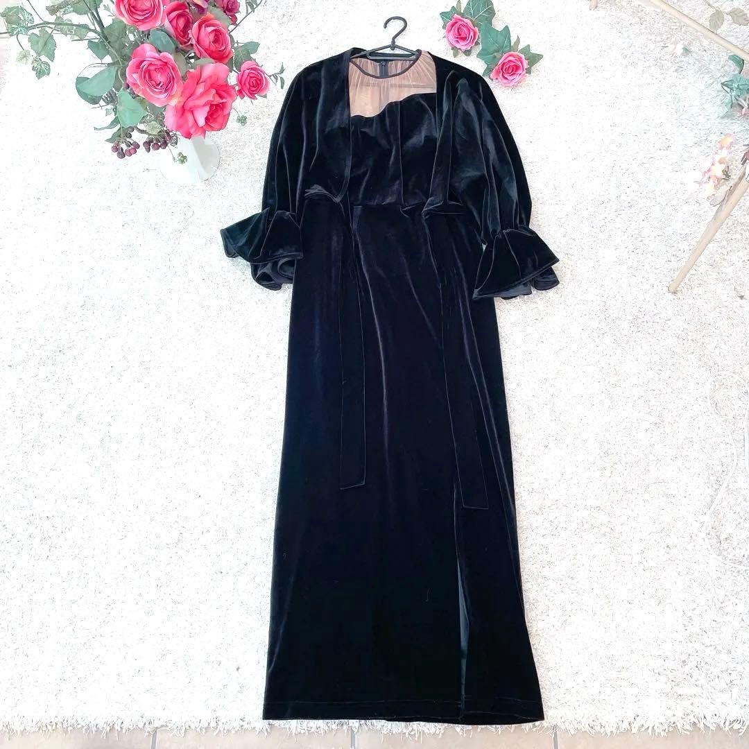 アメリ 2WAY CURVE VELOURS DRESS