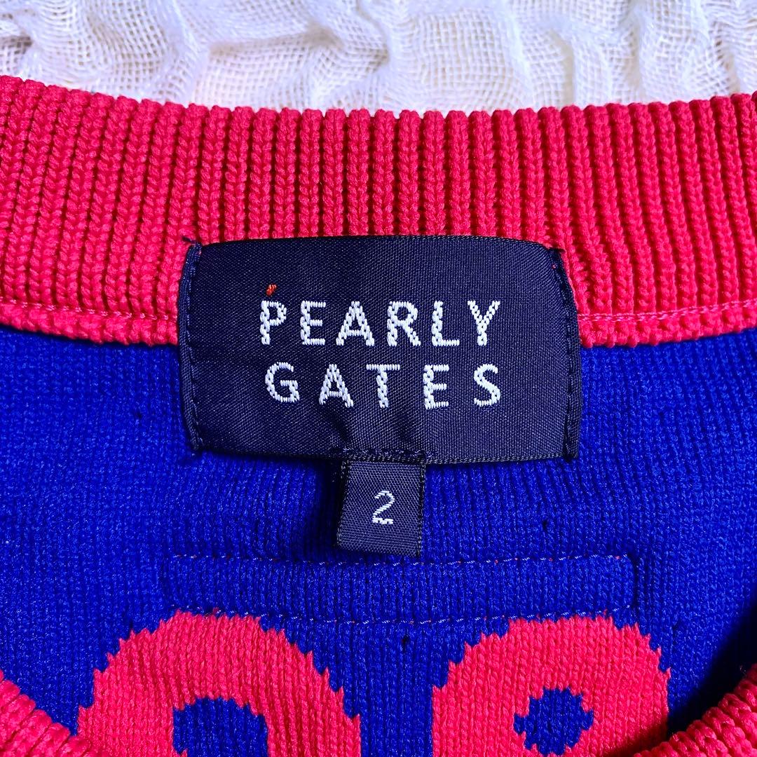極美品　PEARLYGATES パーリーゲイツ クルーネック　セーター　ロゴ