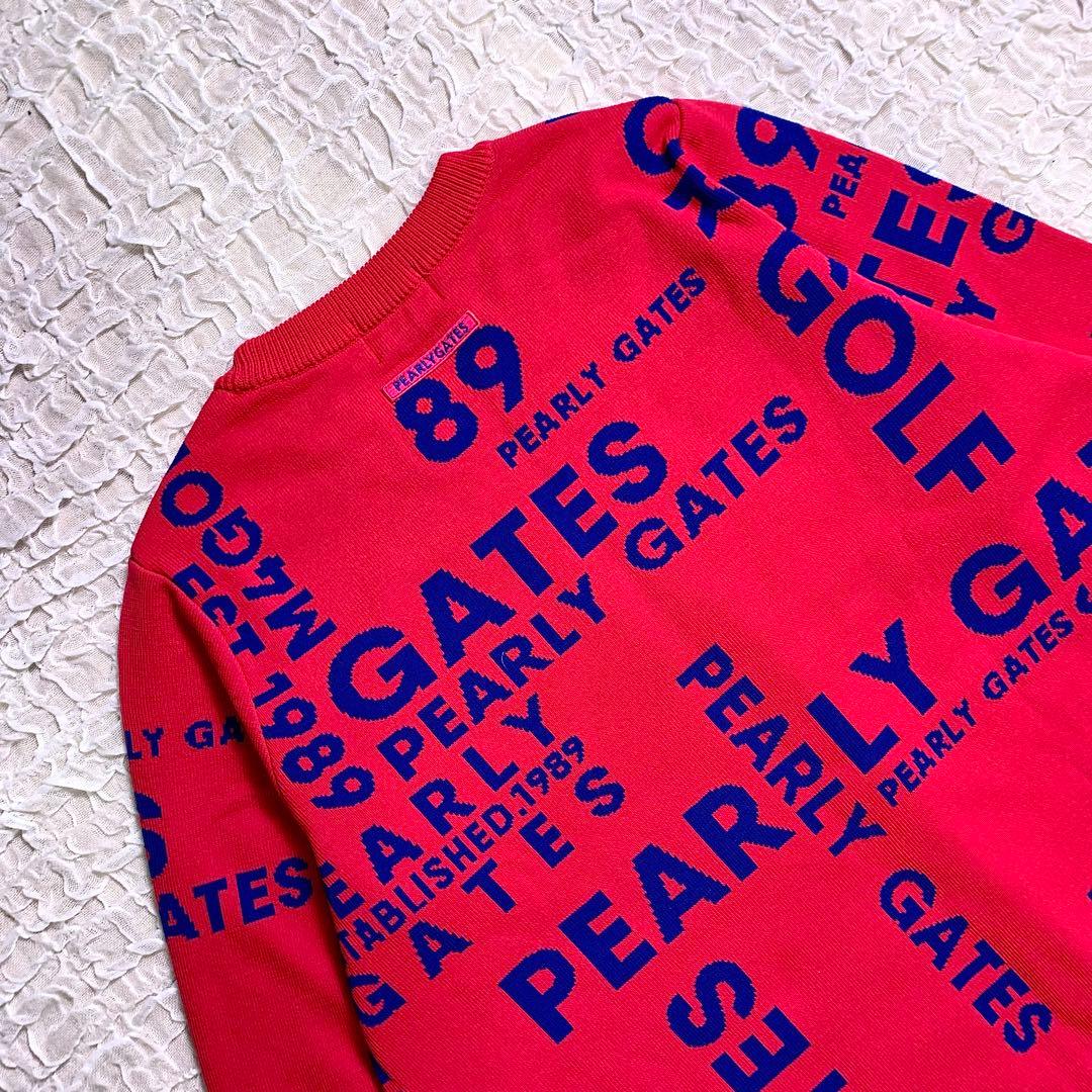 極美品　PEARLYGATES パーリーゲイツ クルーネック　セーター　ロゴ