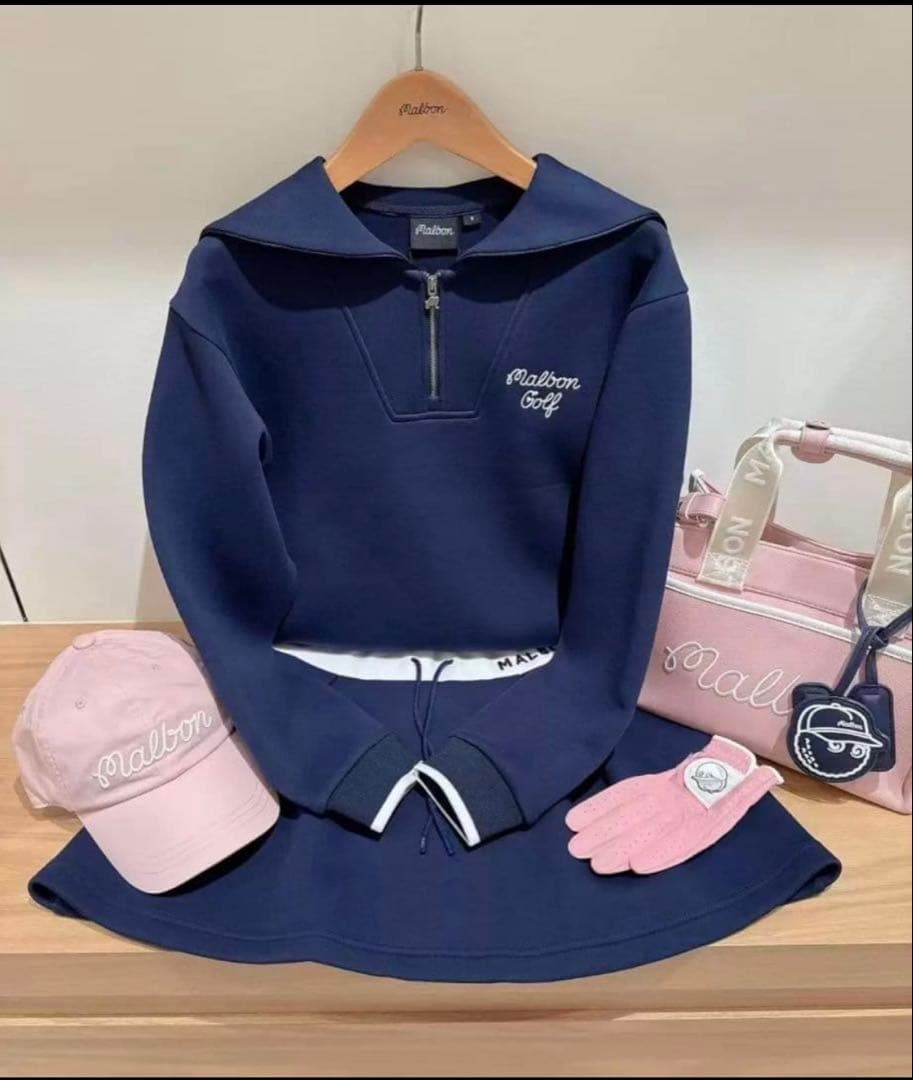 Ｍ　ネイビー　マルボンゴルフ MALBON GOLF ウエア