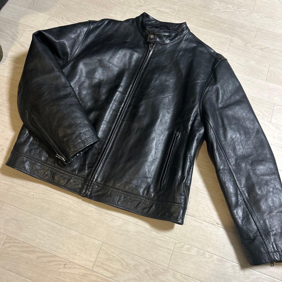 OLD GAP オールドギャップ 黒 レザーシングルライダースジャケット M