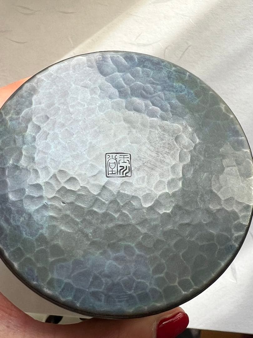 七宝焼 青透釉 花鳥文 花瓶 唐木台・時代箱付 M R9422 Yahoo