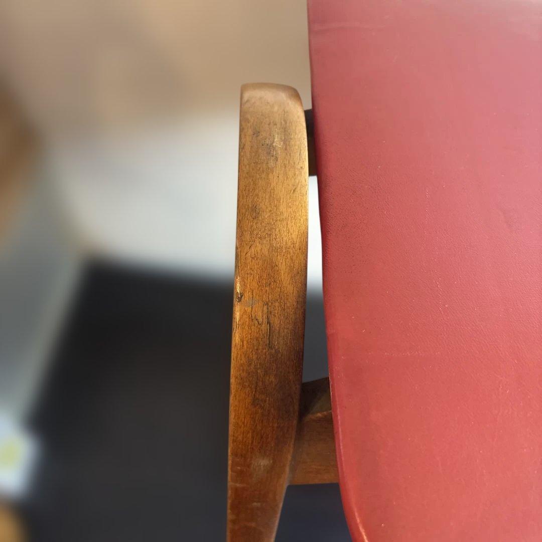 秋田木工 AKITA MOKKO 木製スツール 赤と黒の2脚セット