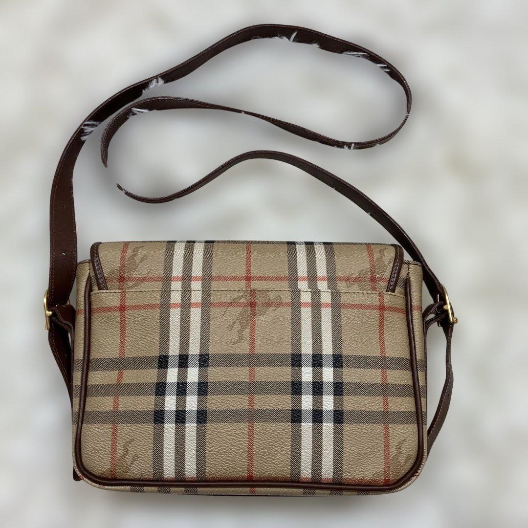 美品 バーバリー ショルダーバッグ ホースロゴ型押し ノバチェック