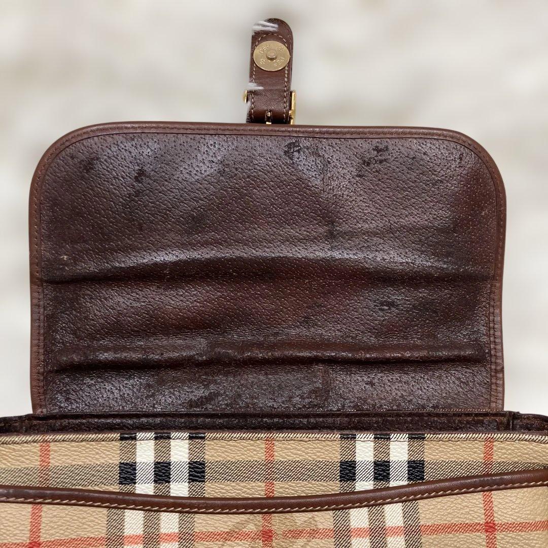 美品 バーバリー ショルダーバッグ ホースロゴ型押し ノバチェック