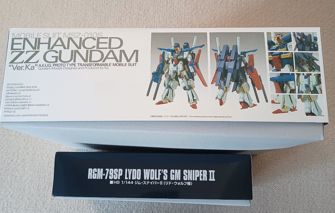 MG 強化型ZZガンダム Ver．Ka、HGジム・スナイパーIIリド