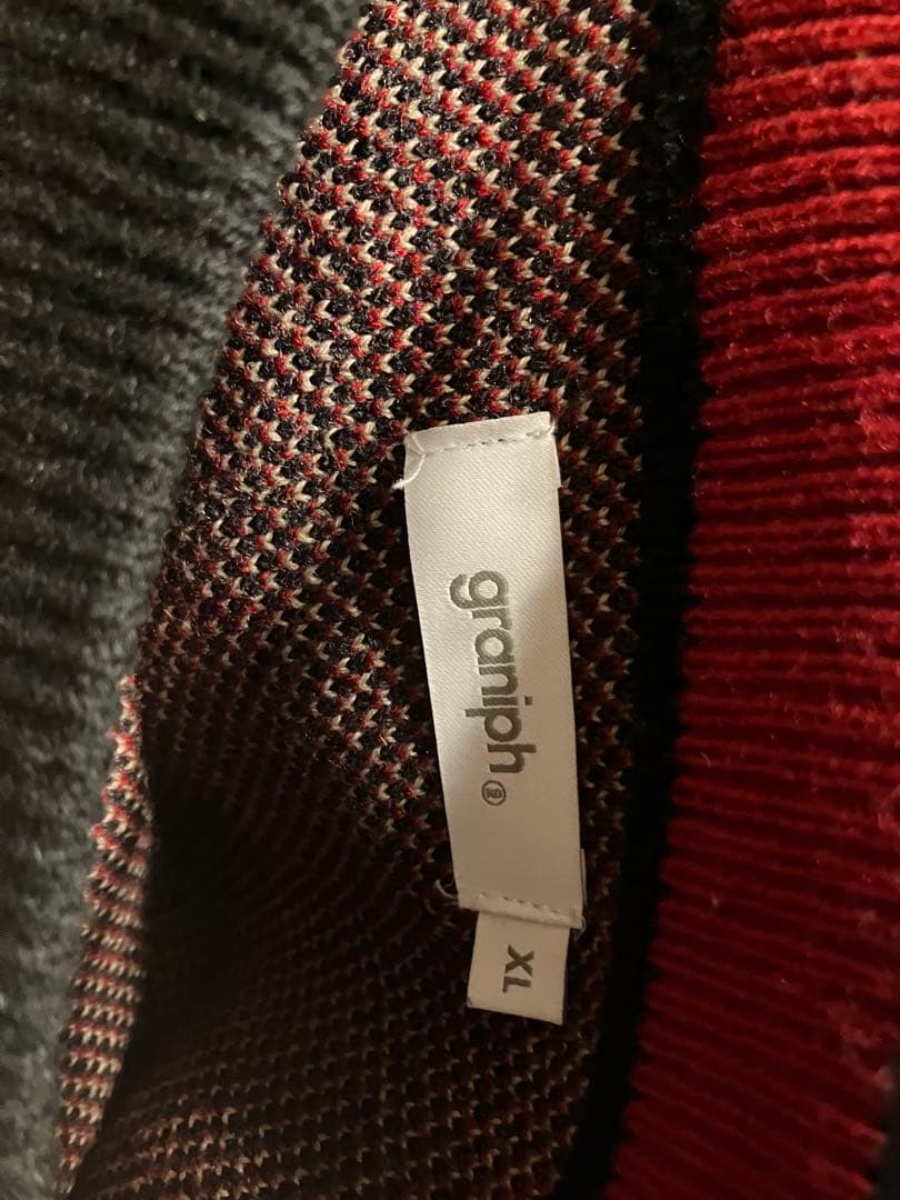 グラニフ Re:繋がる ウォッシャブルジャカードニット アジカン XL 中古