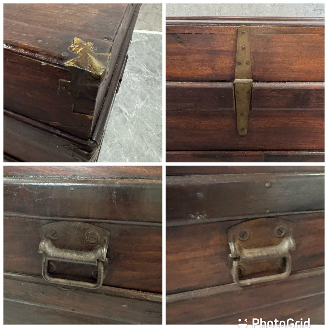 珍品】トランクケース コンテナボックス 船舶 船鞄 収納 アンティーク