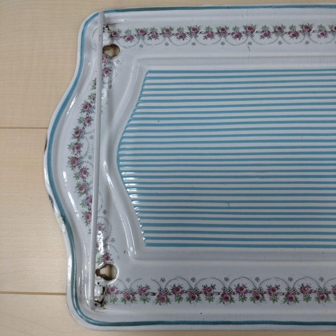 フランスアンティーク BB社 ローズガーランド ホーローレードルラック