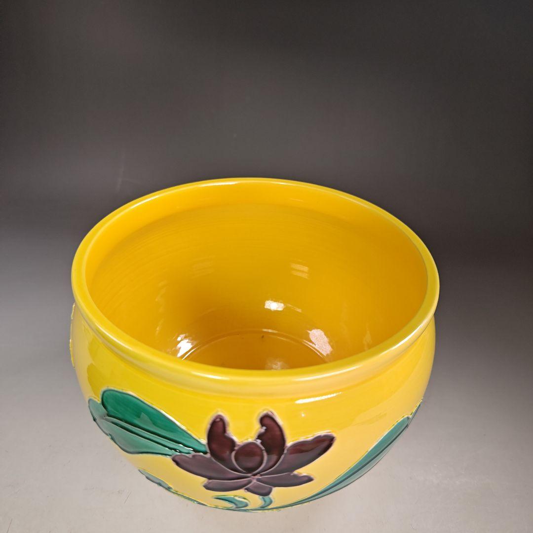 イ858 水指『橋本喜泉作』『即中斎好写 黄交趾牡丹 水