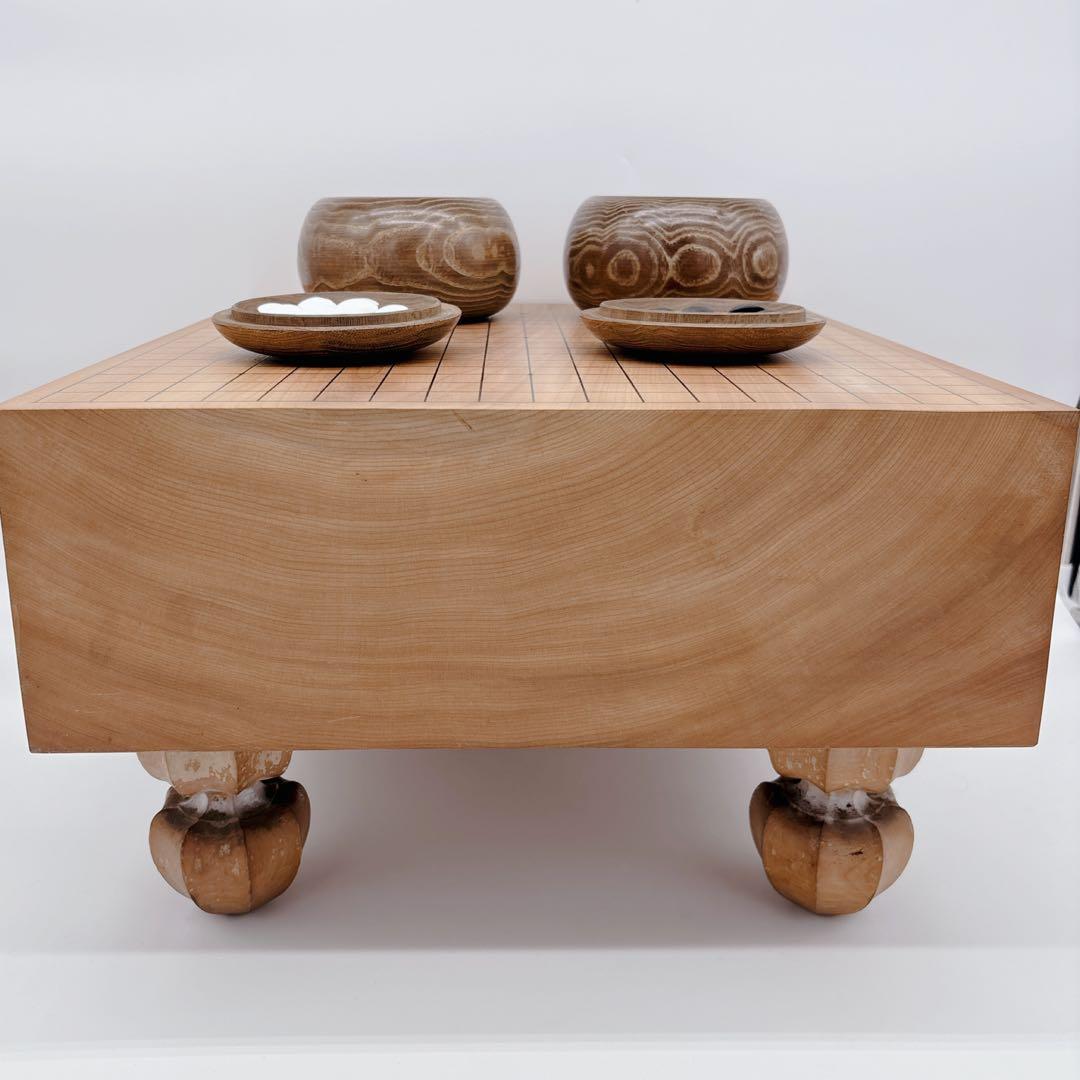 ✨高級✨ 囲碁セット 板目 木裏 極厚 へそあり 脚付 一枚板 榧材