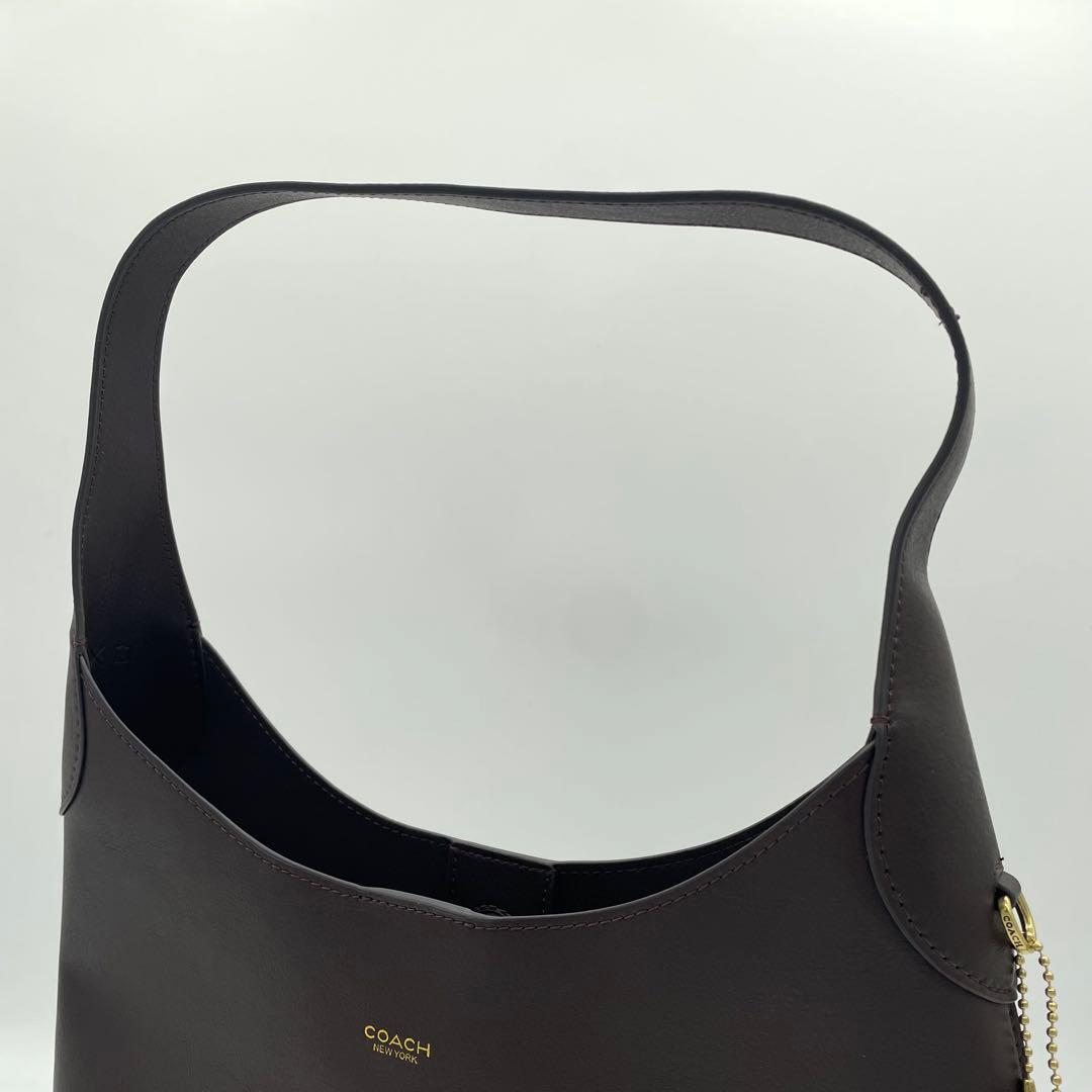 【極美品】コーチ　ブルックリン　ショルダーバッグ　レザー　ロゴ　ダークブラウン