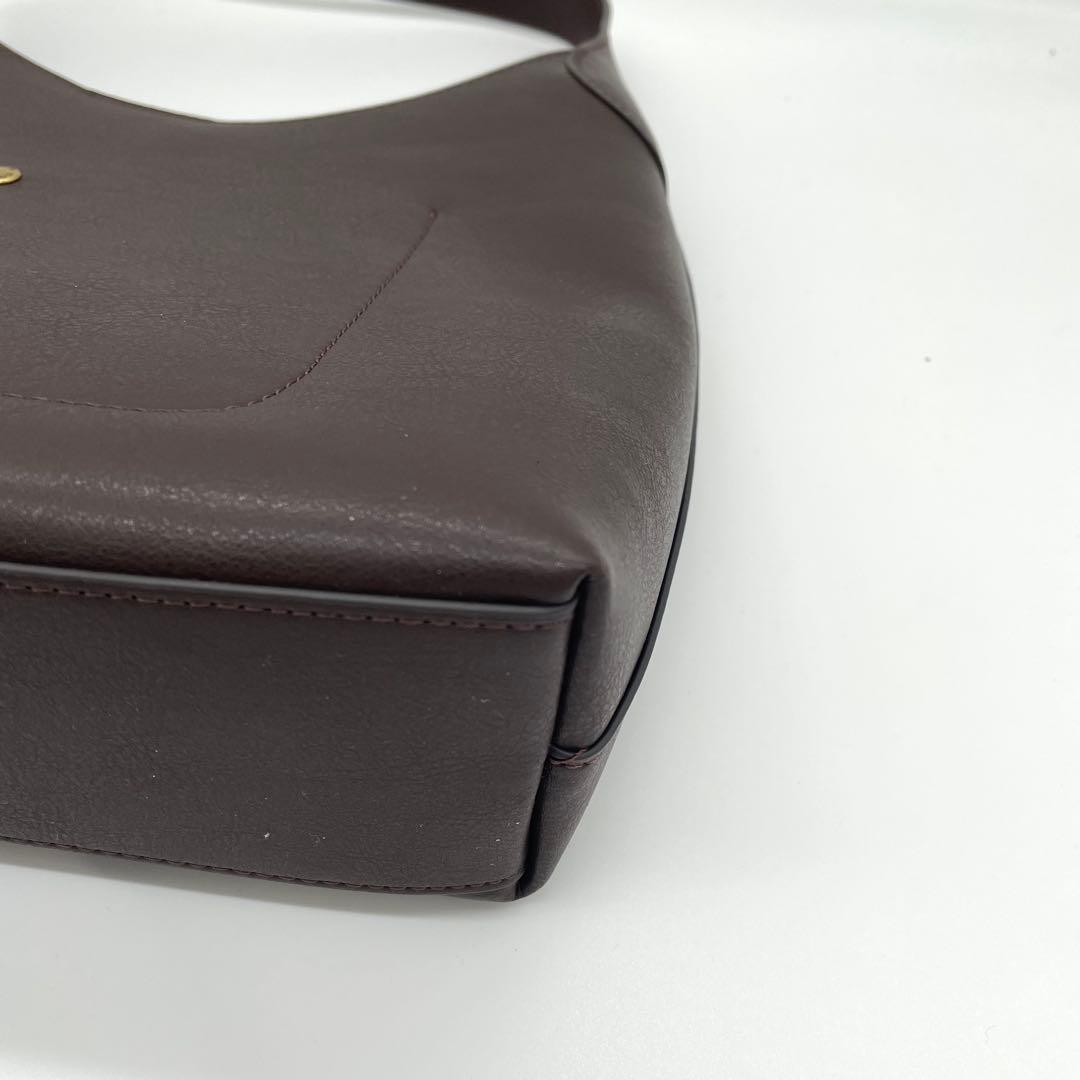 【極美品】コーチ　ブルックリン　ショルダーバッグ　レザー　ロゴ　ダークブラウン