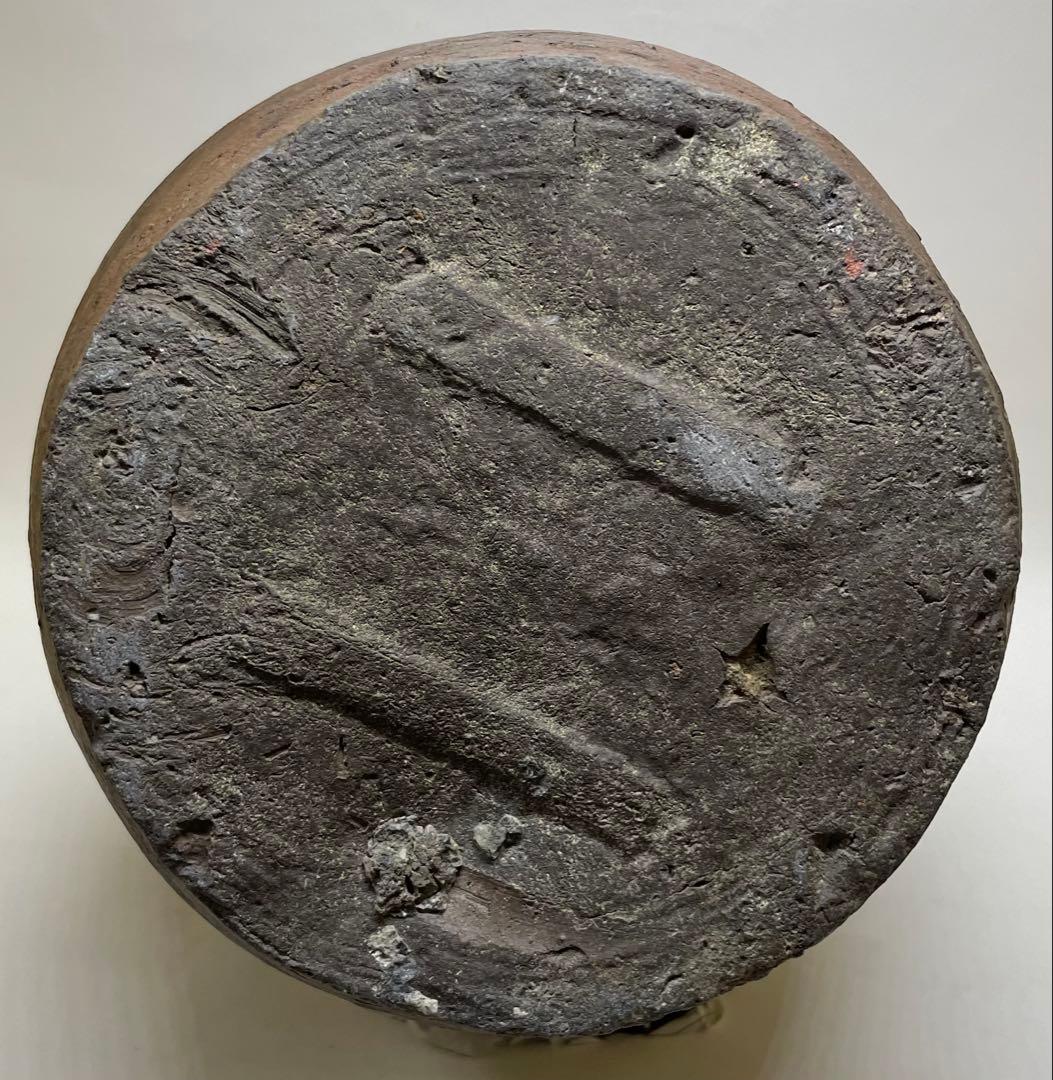 古備前　室町時代　波状文壺　下駄高台　34cm 　　　　　g0133