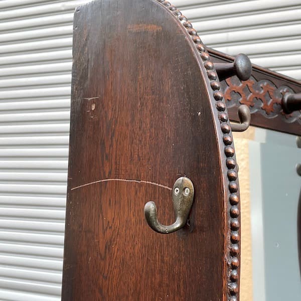 イギリスアンティーク ホールスタンド ベンチ・ミラー付き 玄関用ハンガー