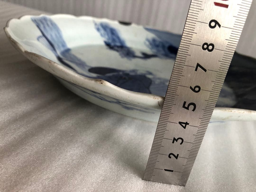 古伊万里　飾り皿　直径29cm　伊万里　染付　時代物26A3