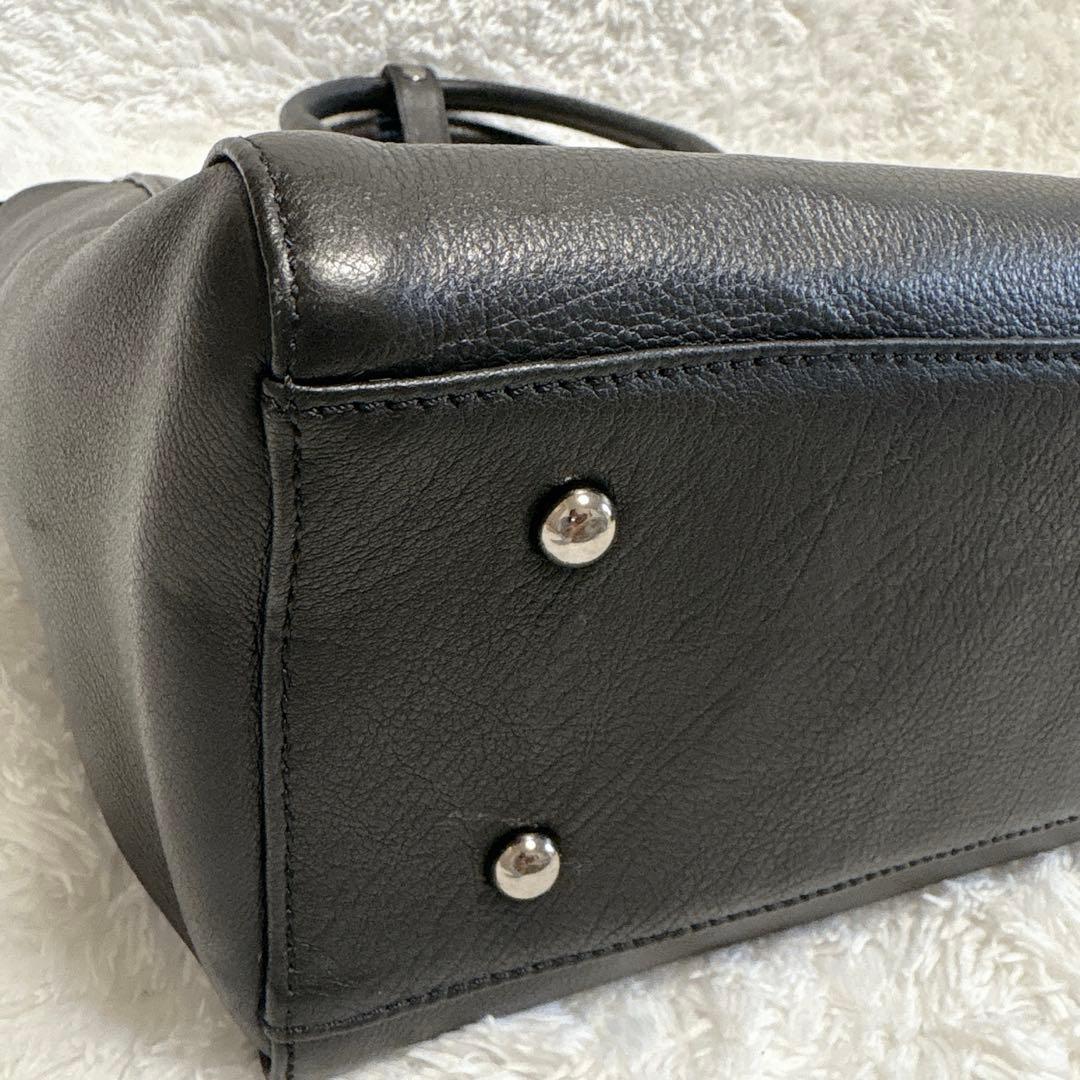 【新品】キャサリンハムネットロンドン トートバッグ 自立 A4 大容量 黒 牛革