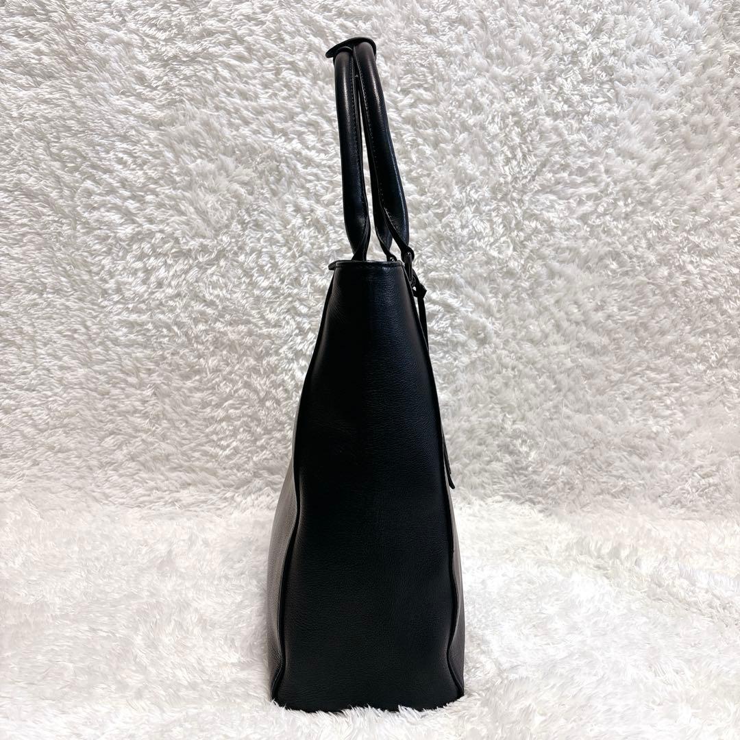 【新品】キャサリンハムネットロンドン トートバッグ 自立 A4 大容量 黒 牛革