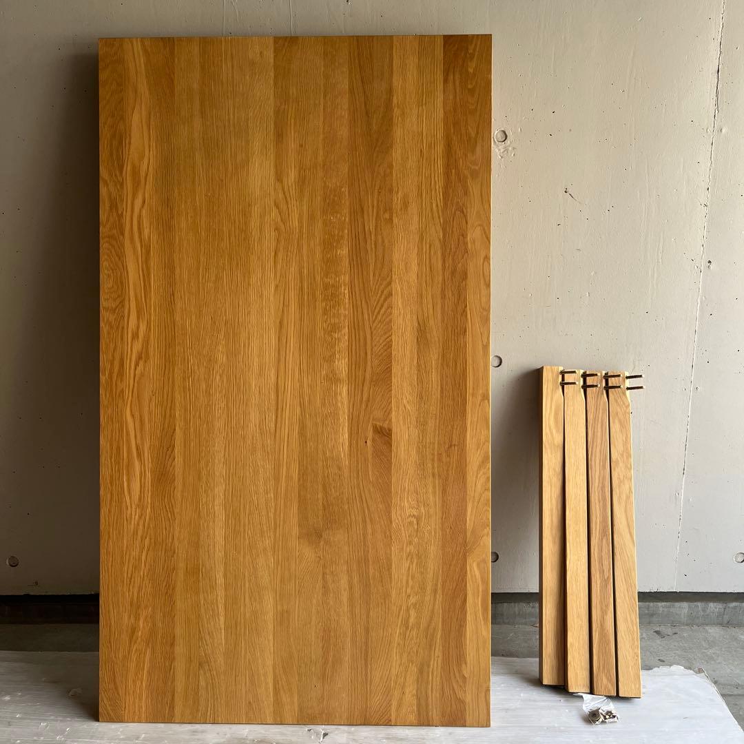 美品・廃盤希少★無印 無垢材ダイニングテーブル・オーク材・幅１４０ｃｍ