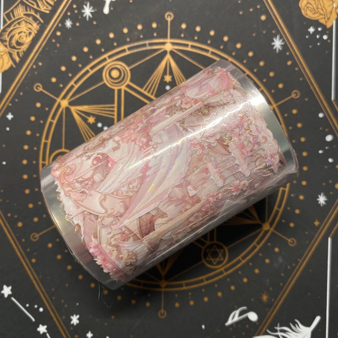 D】海外 10m巻 貝殻光/貝殻金マスキングテープ 人物系/お花系/景色系