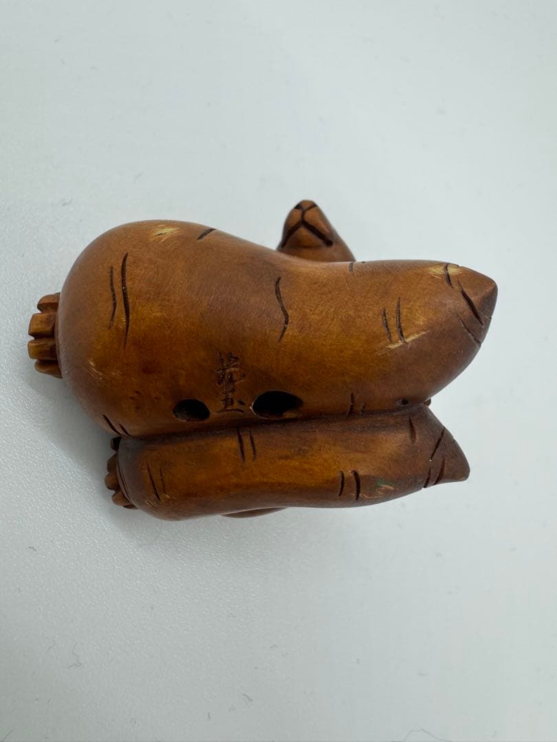 美品】ネズミ 鼠 根付 木彫 置物 工芸品 美術品 骨董 光玉 在銘 - メルカリ