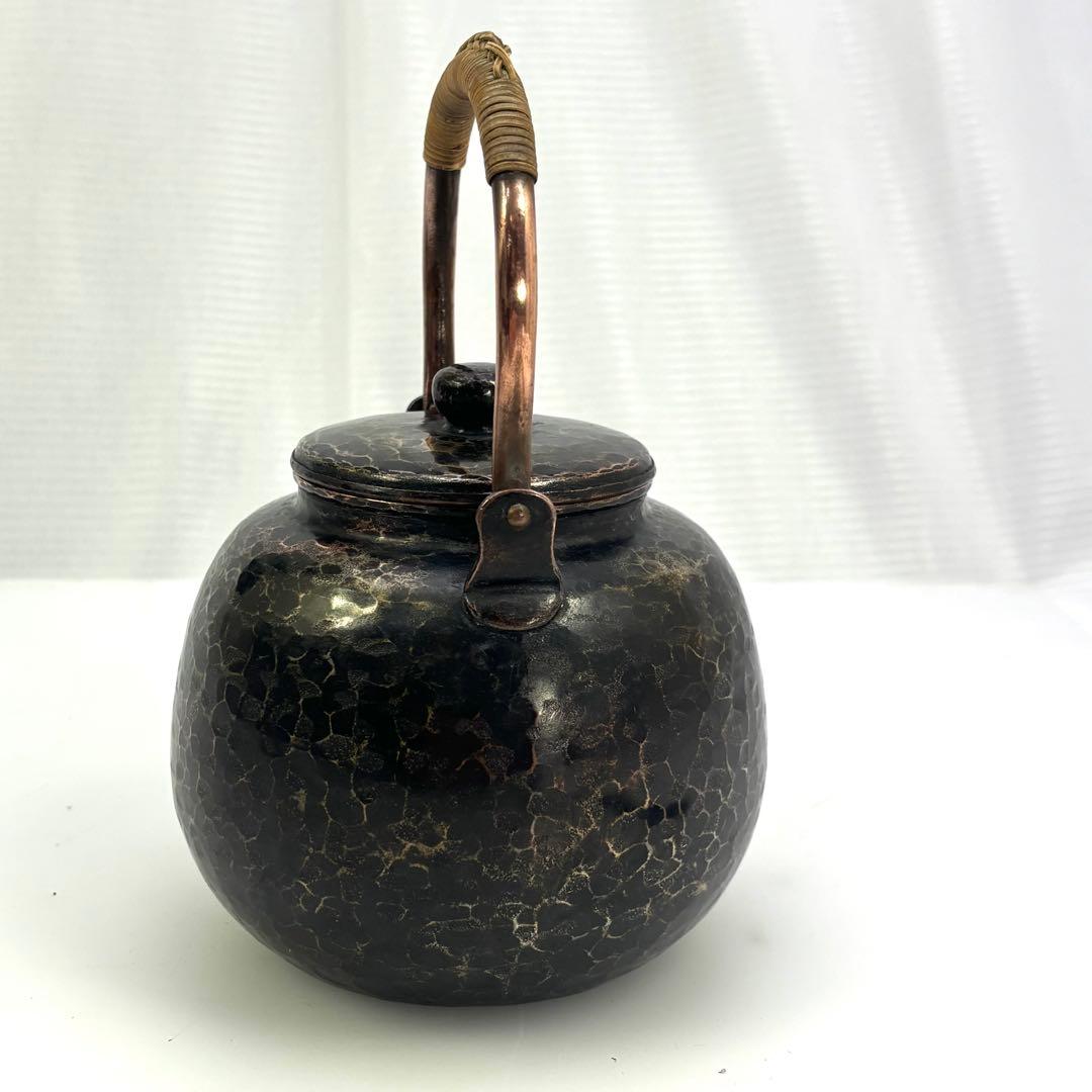 鎚起銅器 銅製急須 竹巻き取手 工芸品