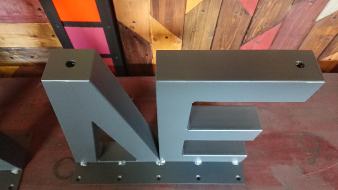 マットグレーでアイアンな極太鉄脚♪ 50×400×350mm LOVE型 2脚 家具