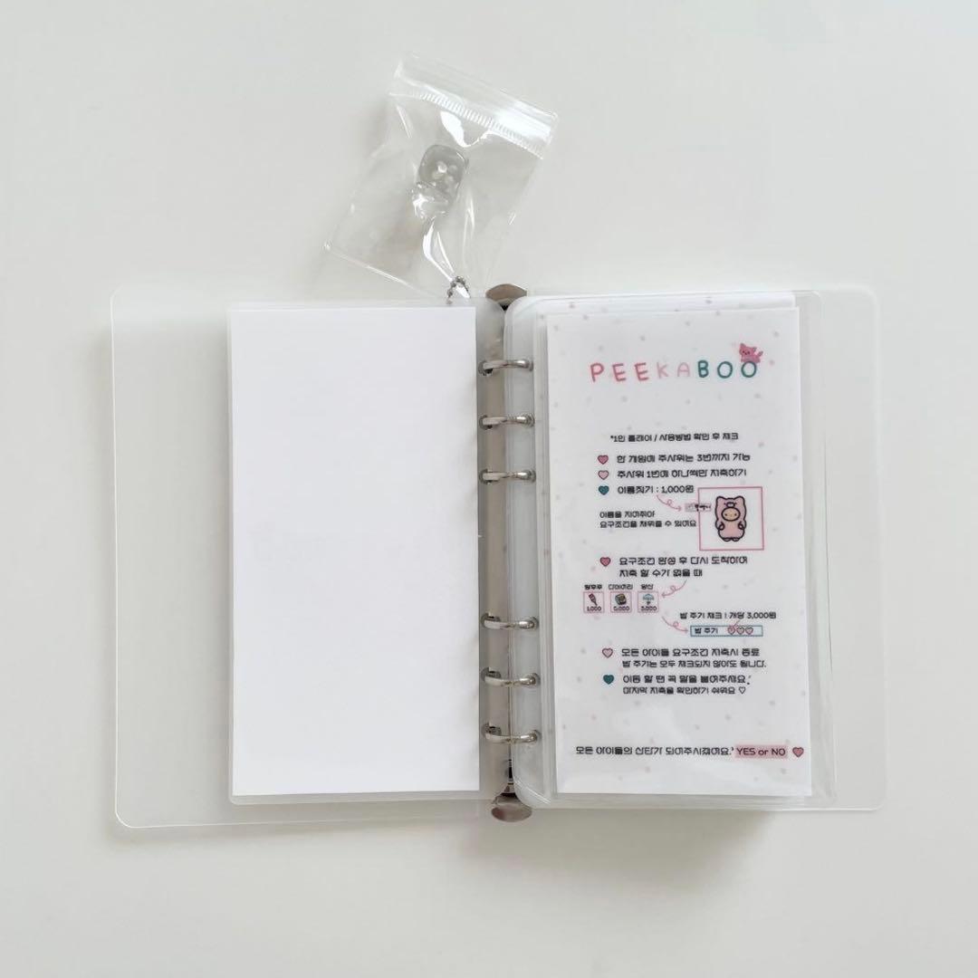 恵美　韓国　バインダー　カバー　貯金　現金管理　リボン　プレート　リフィル