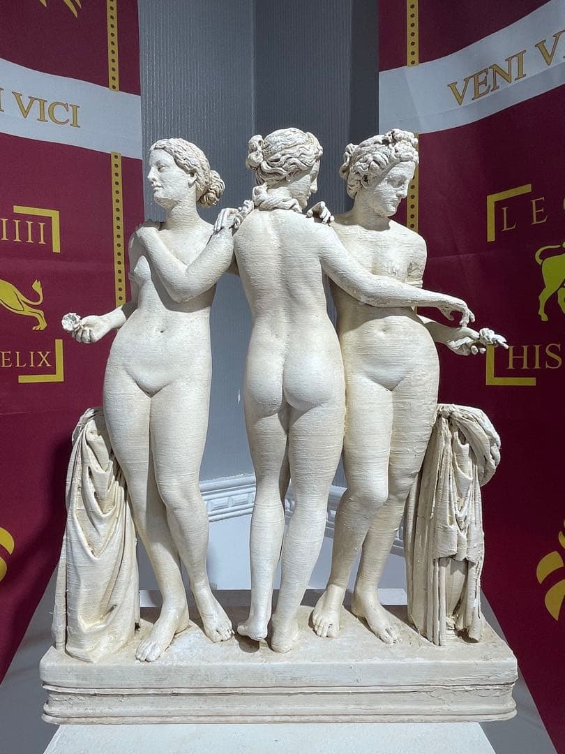 三美神彫刻。西暦2世紀。高さ47 cm , レプリカ, ローマ神話 ローマ文化