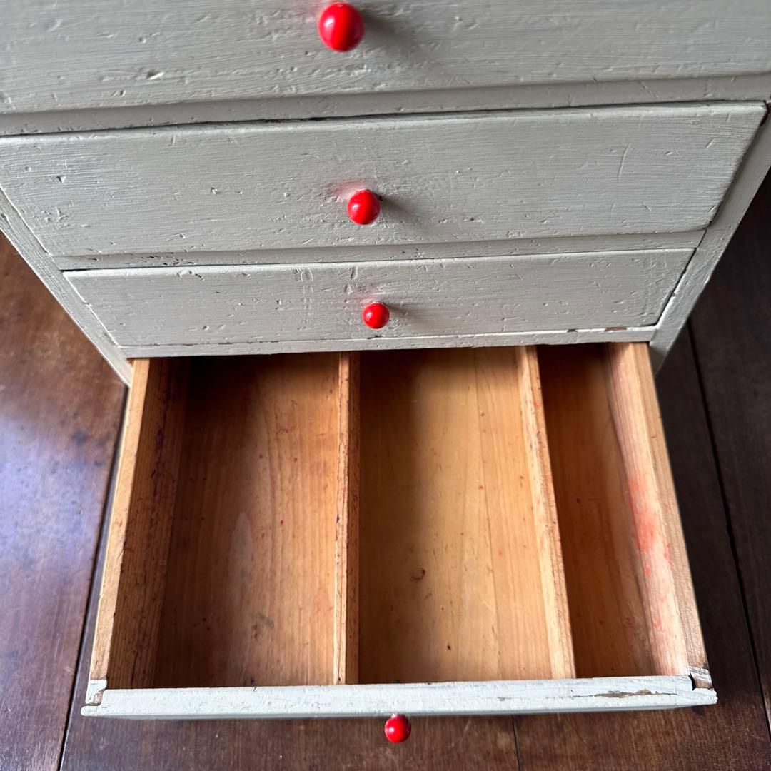 古道具 5杯の小引き出し 小物入れ 昭和レトロ 木製ドロワー アンティーク