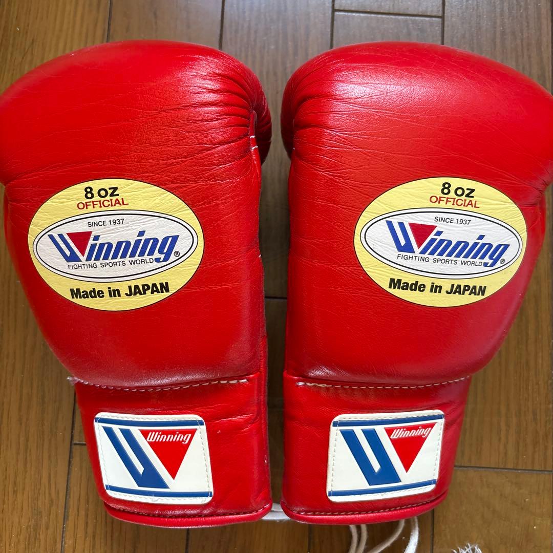 Winning ボクシンググローブ 8oz 赤 日本製 Winning ウイニング