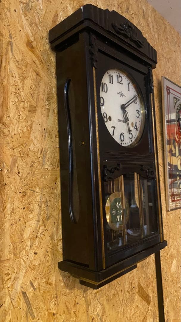 栄計舎　AK EIKEISHA ゼンマイ時計　機械時計　柱時計　掛時計　レトロ