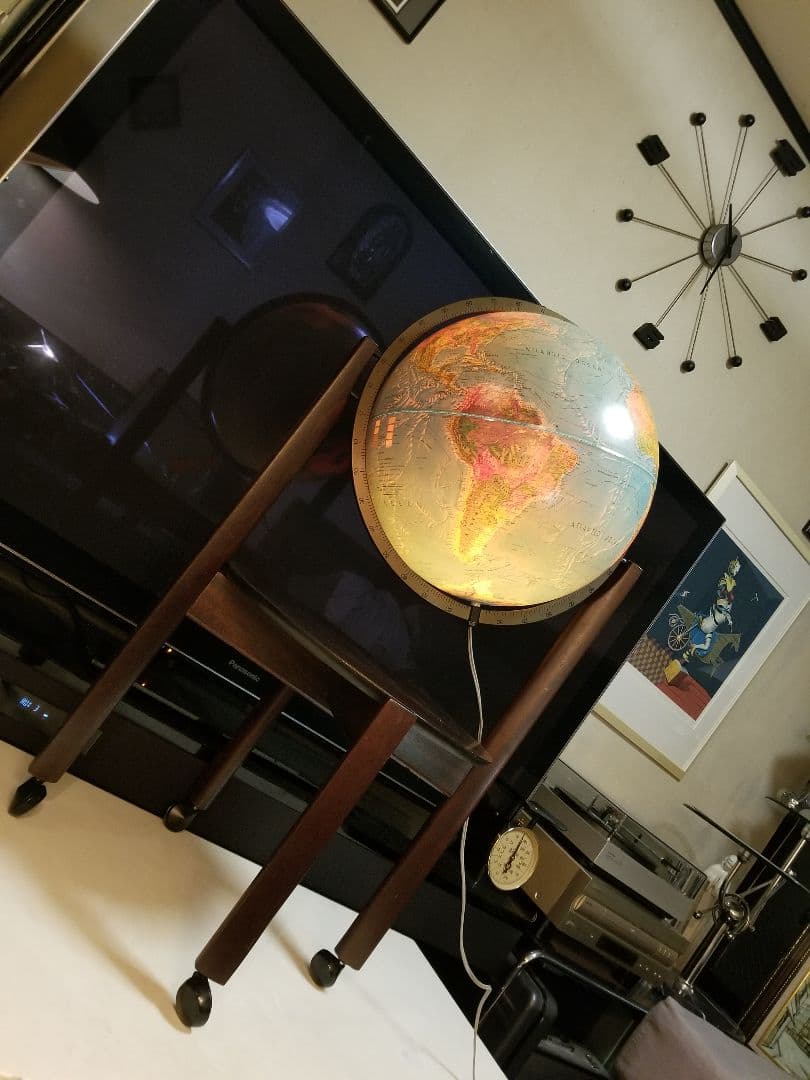 レア　北欧　デンマーク製　スキャングローブ社　木製　地球儀　ウッド　ランプ レア 北欧 デンマーク製 スキャングローブ社 木製 地球儀 ウッド