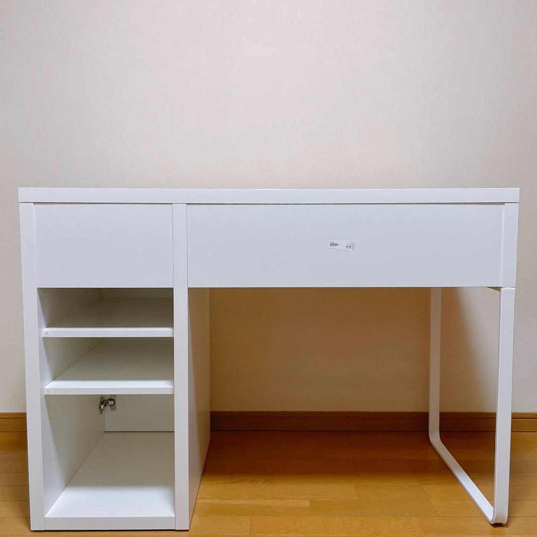 IKEA　ミッケ　パソコンデスク　ホワイト　引き出し付き