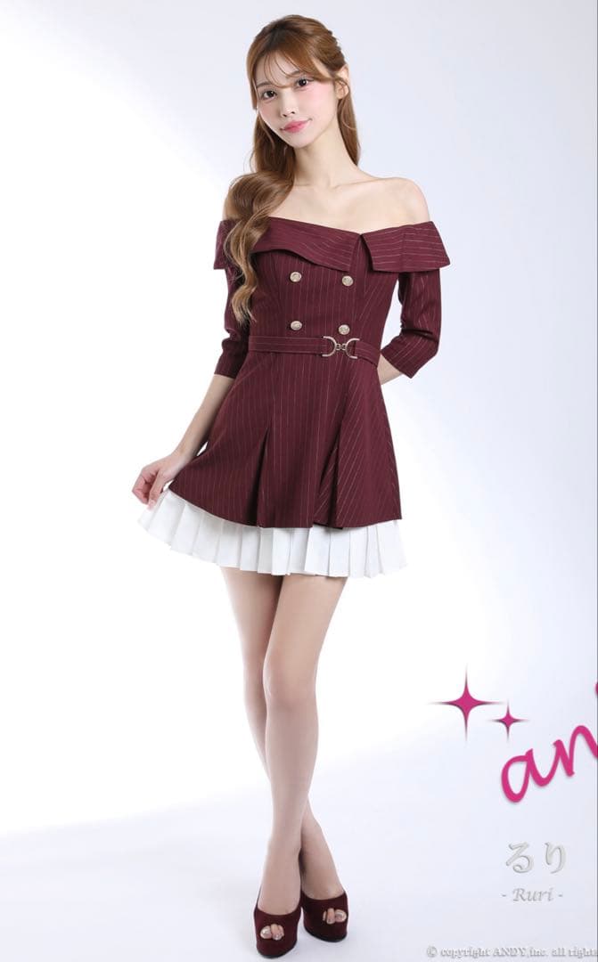 新作完売！an オフショルドレス　Mサイズ