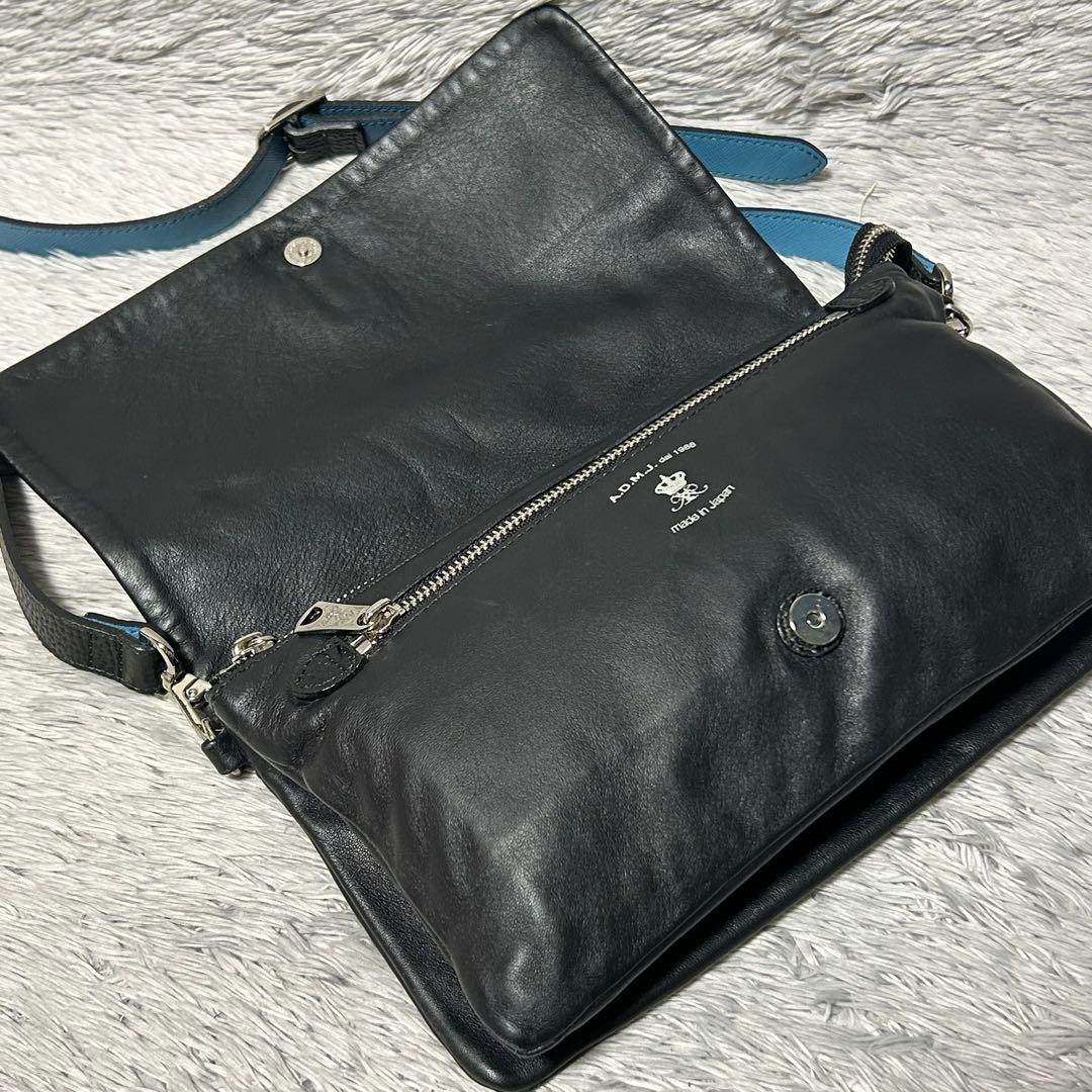 ADMJ エーディーエムジェイ　スワロフスキー　ショルダーバッグ　ブラック