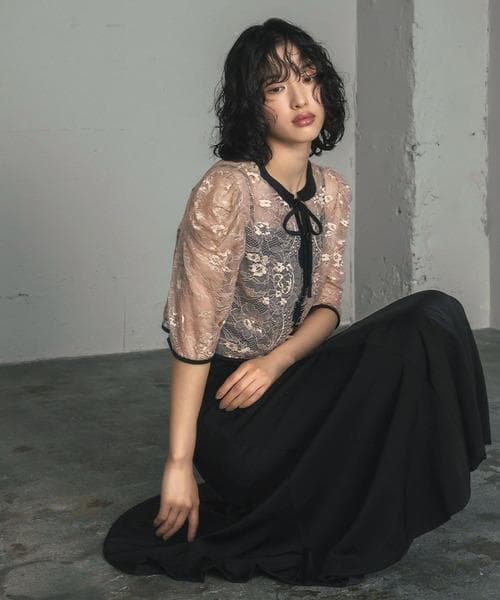 美品 GIRL ガール レースブラウス ワンピース ドレス S オケージョン