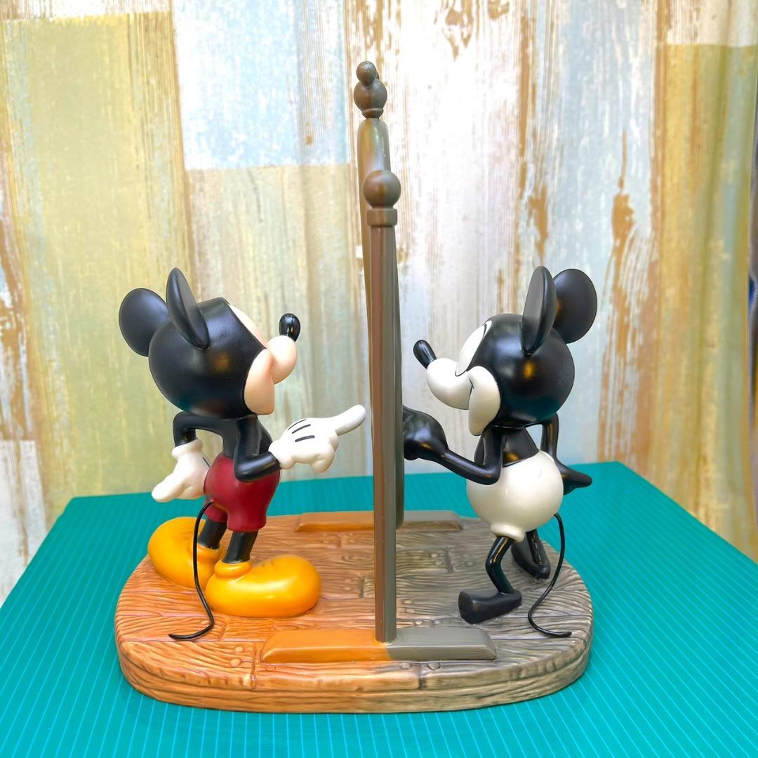 レア☆WDCC ミッキーマウス ミッキー 鏡 かがみ 今と前 陶器製 フィギュア