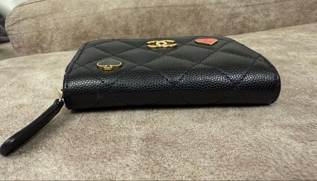 美品　CHANEL ケース　キャビアスキン　ブラック