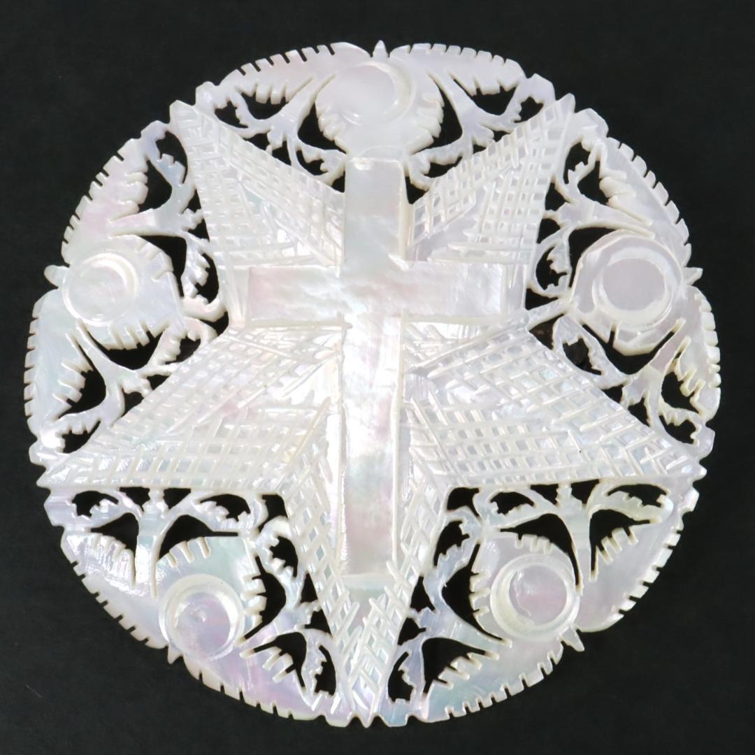 ヴィンテージベツレヘムパール透かし彫りブローチせかほしクリスマス