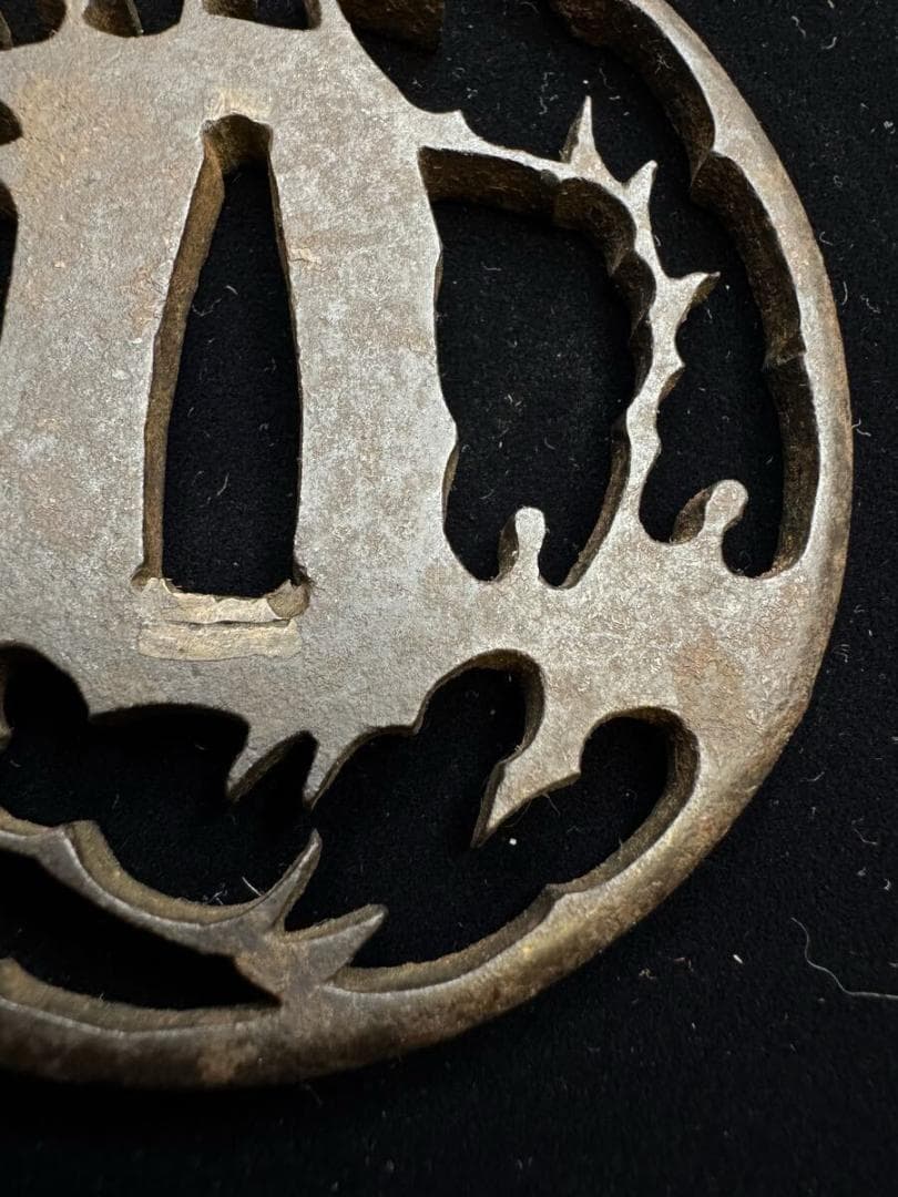 無銘 鉄地桐図透かし鐔 鍔 赤坂 拵 日本刀 刀装具 骨董 古美術 江戸時代