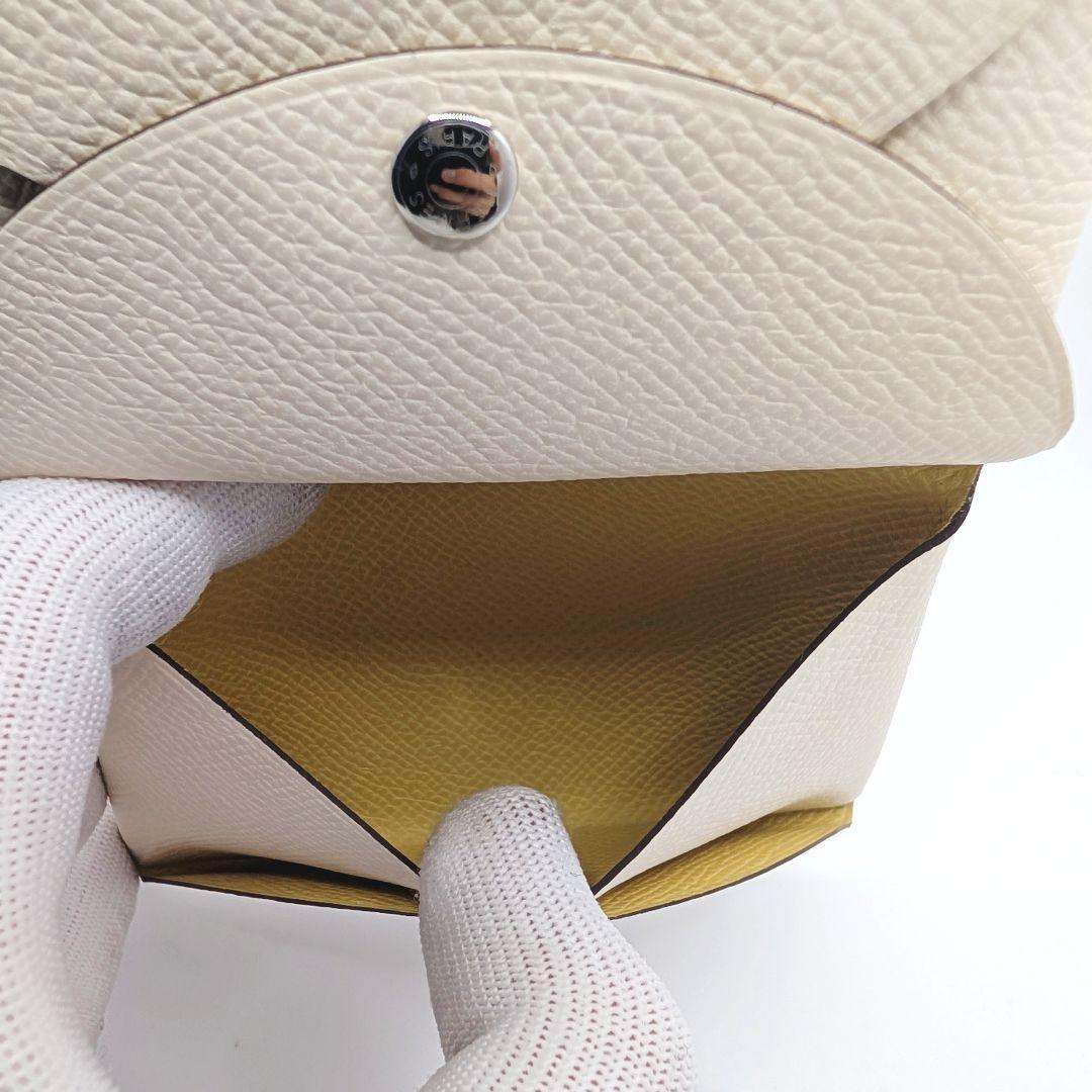 ✨️未使用級!✨️エルメス　カルヴィデュオ　アイボリー×イエロー