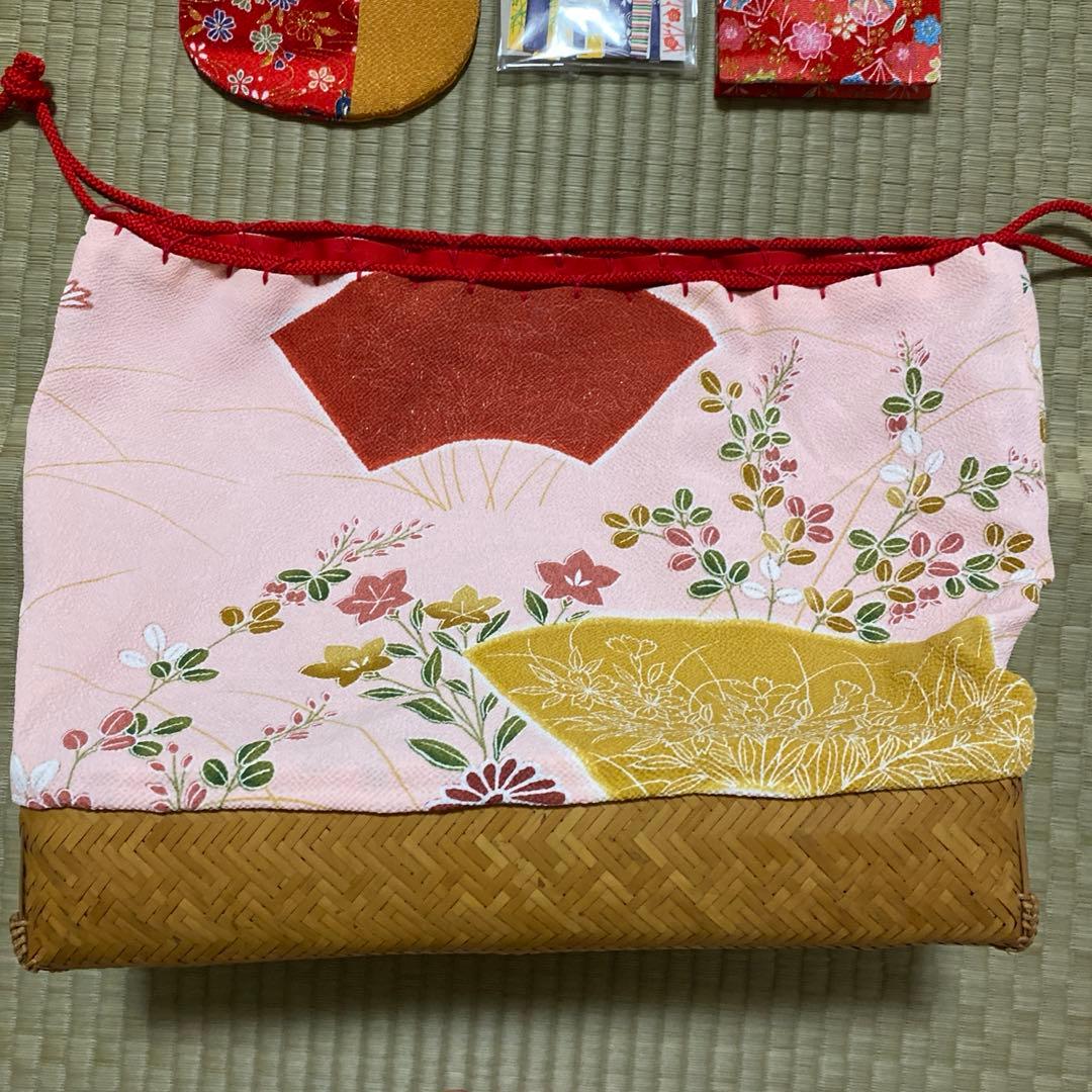 京都 舞妓花籠 お座敷籠 お座敷に必要な4点セット舞扇の入るサイズです