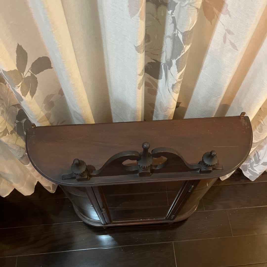 最終価格 FERGUSON アンティーク家具 木製ガラスキャビネット3段棚付き