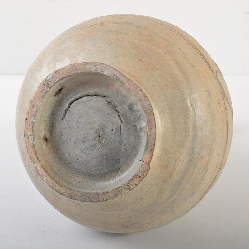 朝鮮美術 李朝 彫三島花草文瓶 時代箱付 V R6548B