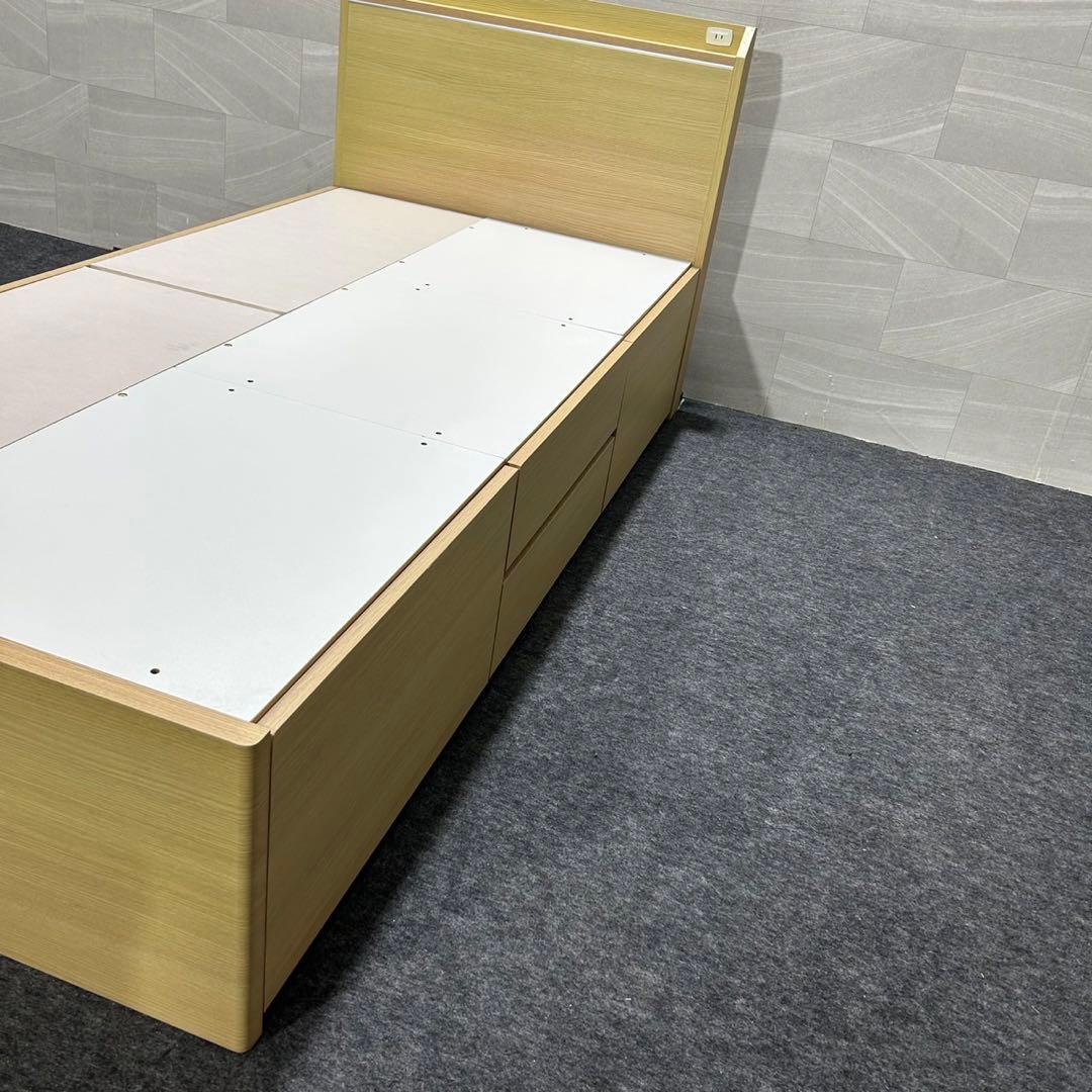ニトリ ベッドフレーム ジオチェスト 収納 コンセント シングル 格安d3739