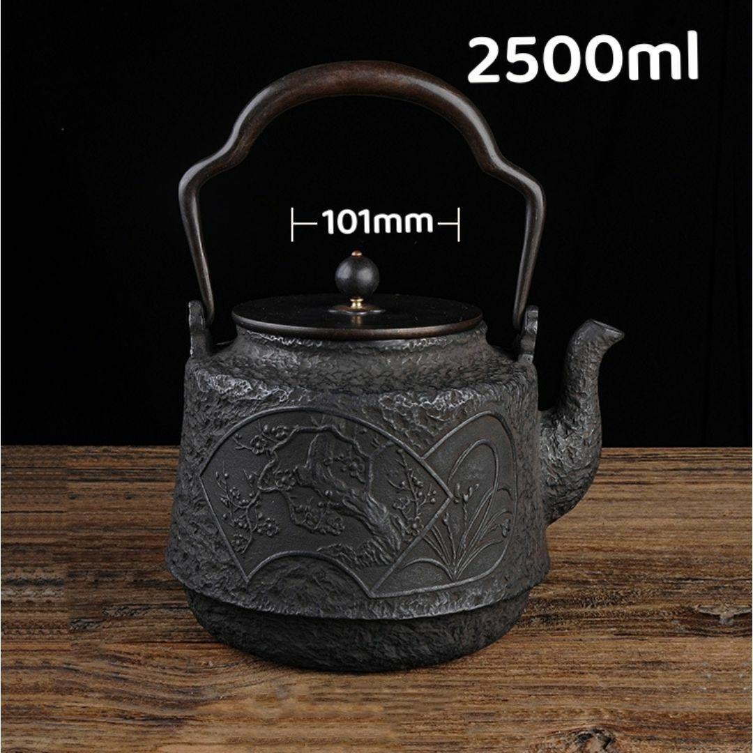 鉄急須 2500ml 梅蘭竹菊 鉄製 急須ホイッスルケトル 南部鉄器 鉄瓶 鉄器 鉄急須 2500ml 梅蘭竹菊 鉄製 急須ホイッスルケトル 南部鉄器 鉄瓶