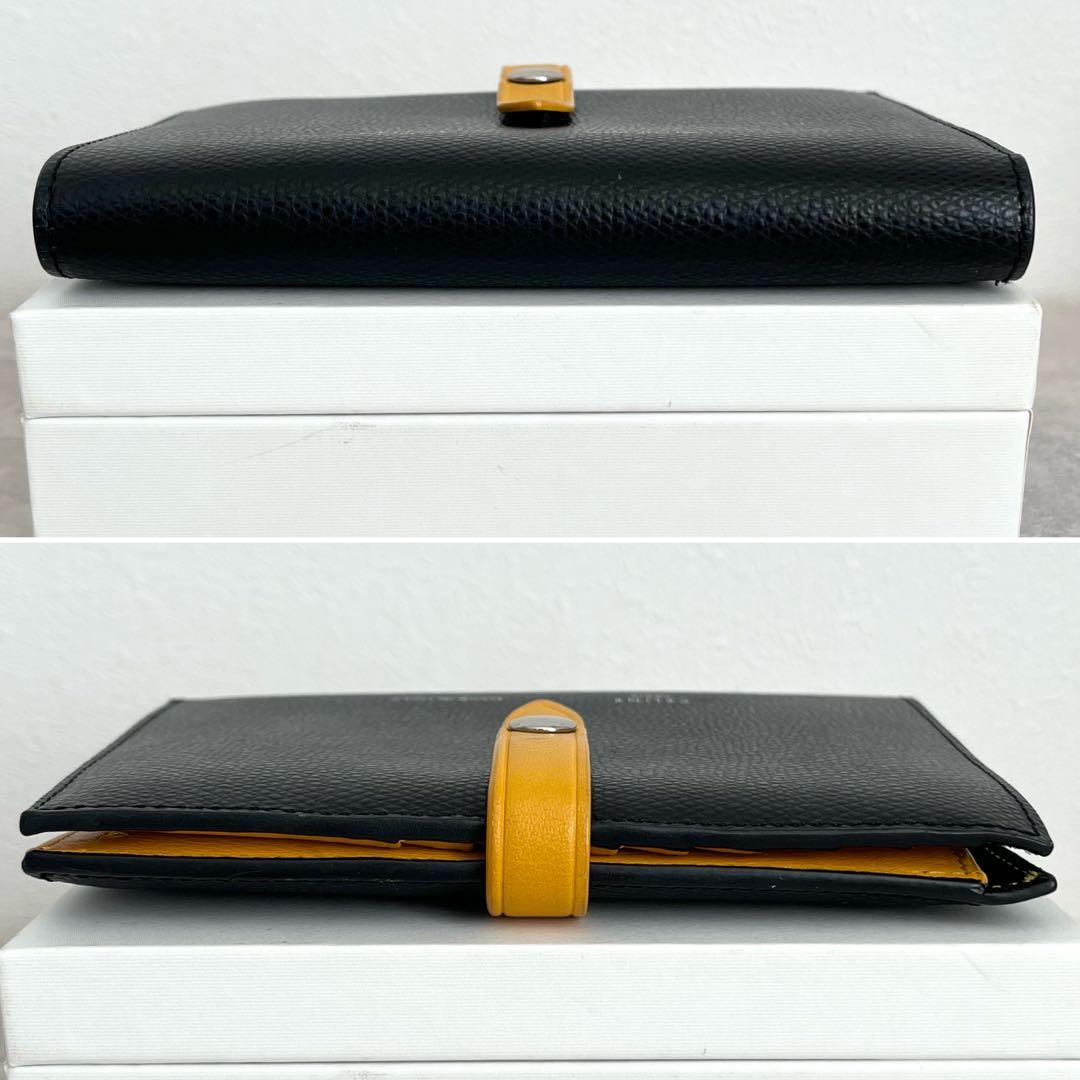 フィービー期✨セリーヌ ミディアムストラップウォレット レザー ブラック